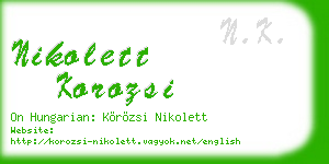 nikolett korozsi business card